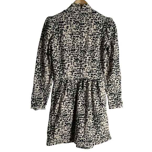 La Vie Rebecca Taylor White Black Dot Print High Neck A-Line Mini Dress Size M - Picture 13 of 16